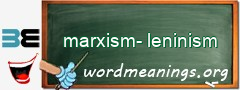 WordMeaning blackboard for marxism-leninism